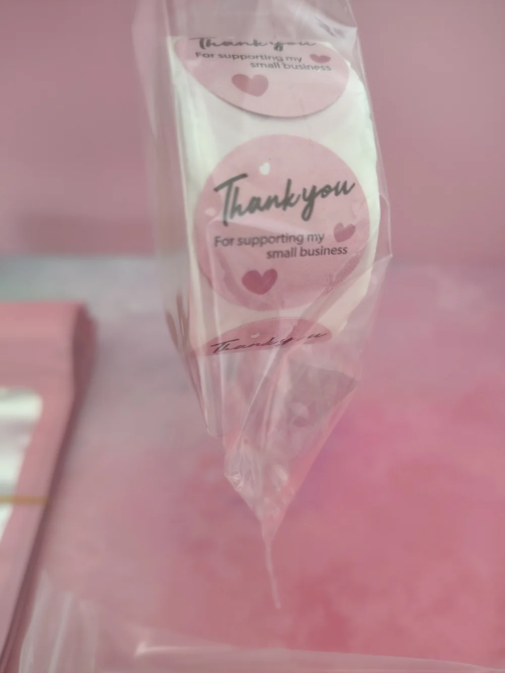 Thank You Cards and Stickers Set with Resealable Packaging Bags
